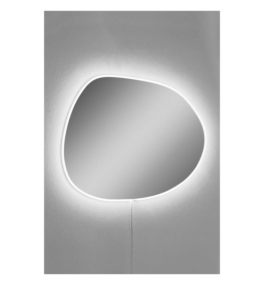 Mirror with Led Lighting, White, Shutterproof Unbreakable Mirror, Acrylic Mirror With MDF Backing