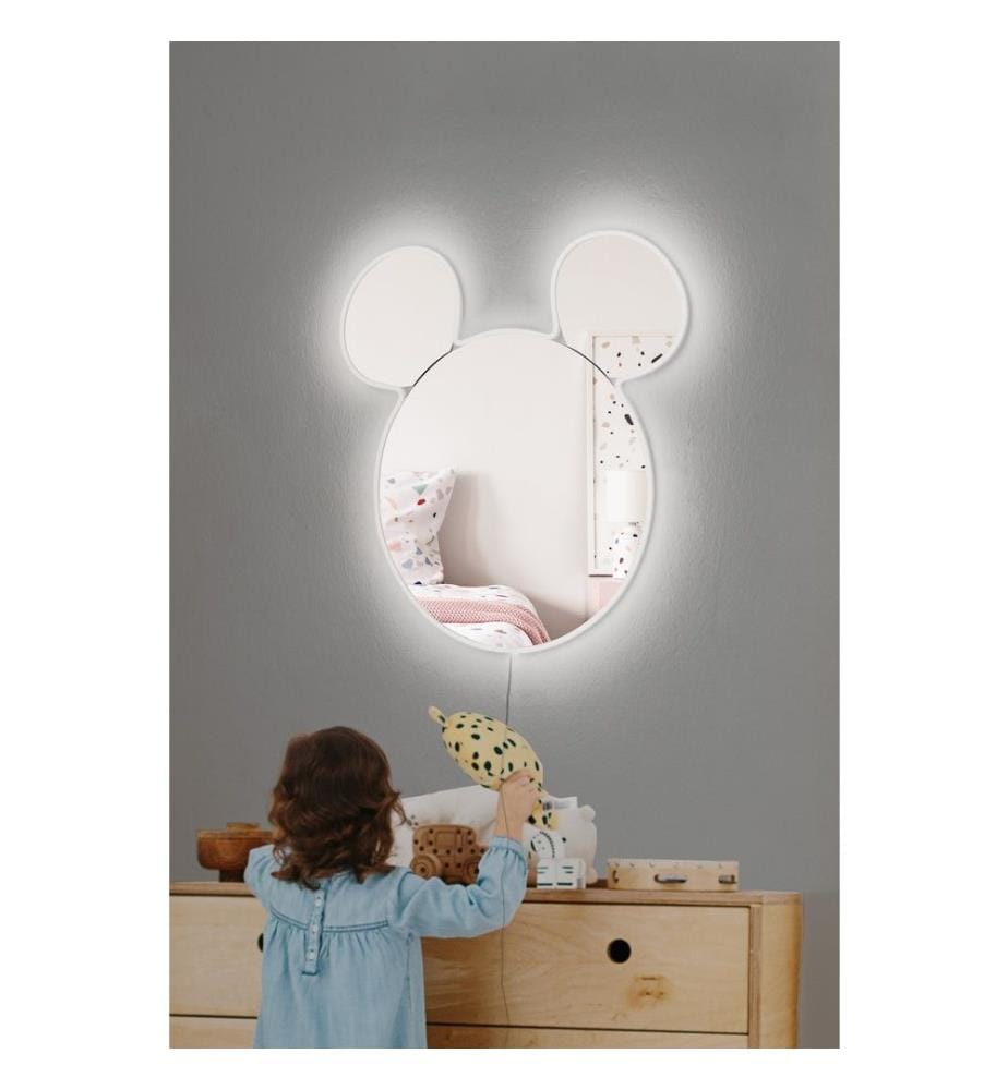 Mirror with Led Lighting, White, Shutterproof Unbreakable Mirror, Acrylic Mirror With MDF Backing