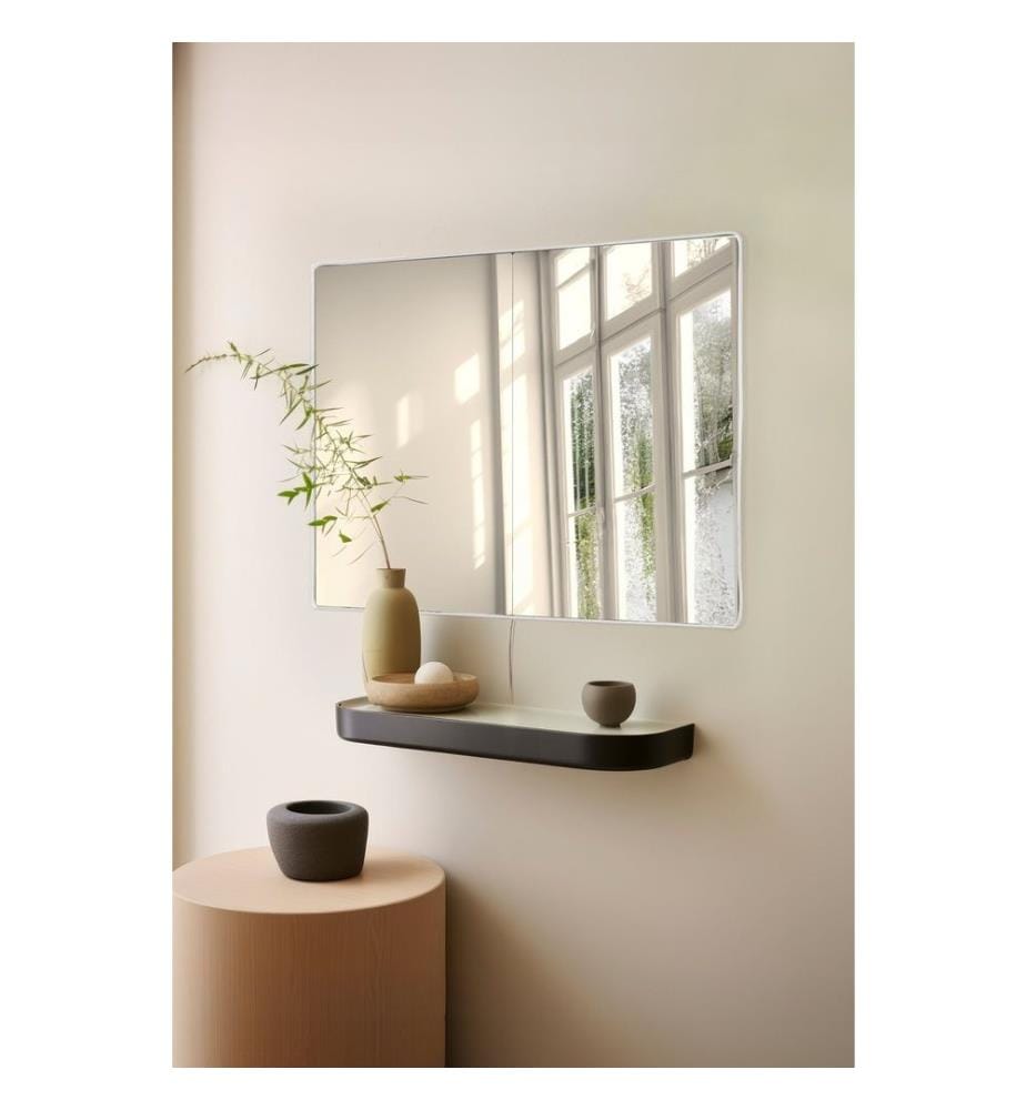 Mirror with Led Lighting, White, Shutterproof Unbreakable Mirror, Acrylic Mirror With MDF Backing