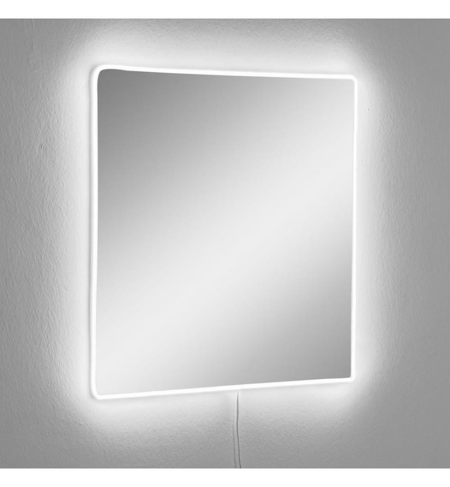 Mirror with Led Lighting, White, Shutterproof Unbreakable Mirror, Acrylic Mirror With MDF Backing