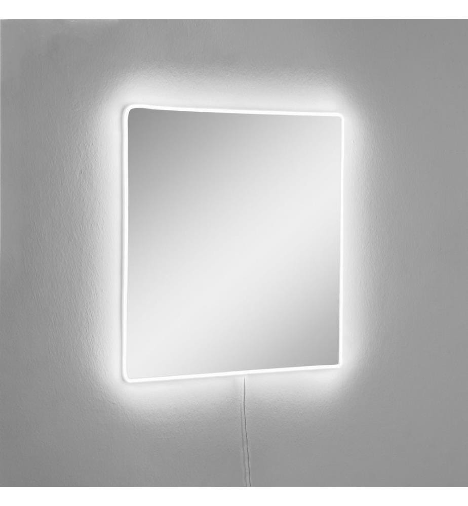 Mirror with Led Lighting, White, Shutterproof Unbreakable Mirror, Acrylic Mirror With MDF Backing
