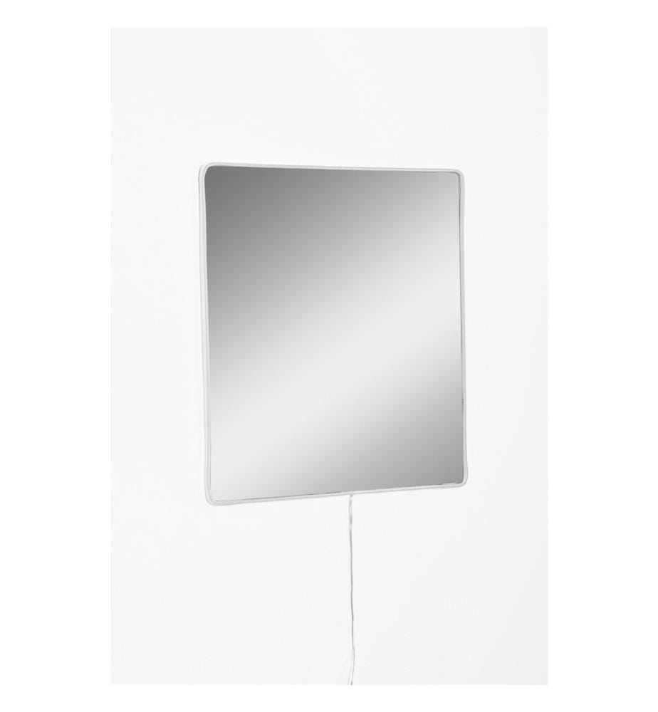 Mirror with Led Lighting, White, Shutterproof Unbreakable Mirror, Acrylic Mirror With MDF Backing