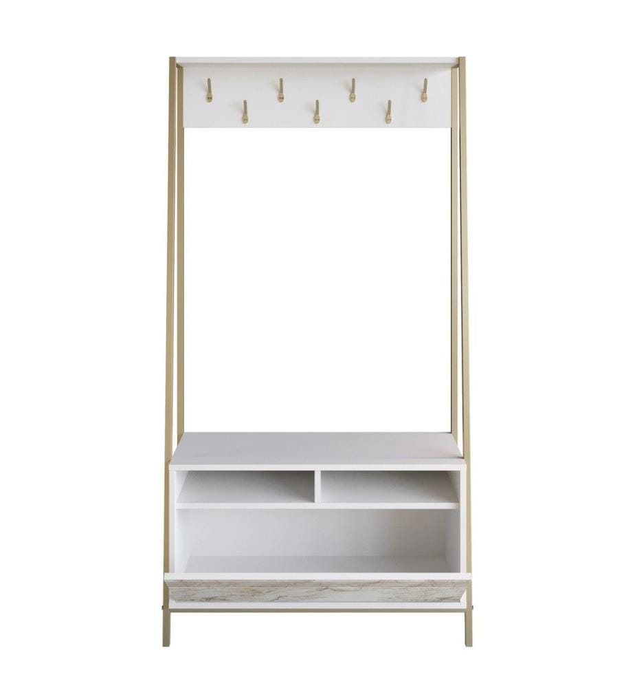 Hall Stand, blanc, panneau de particules mélaminé