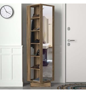 Hall Stand, Walnut, Melamine Coated Particle Board