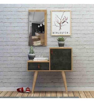 Hall Stand, Chêne, Gris foncé, Panneau de particules mélaminé