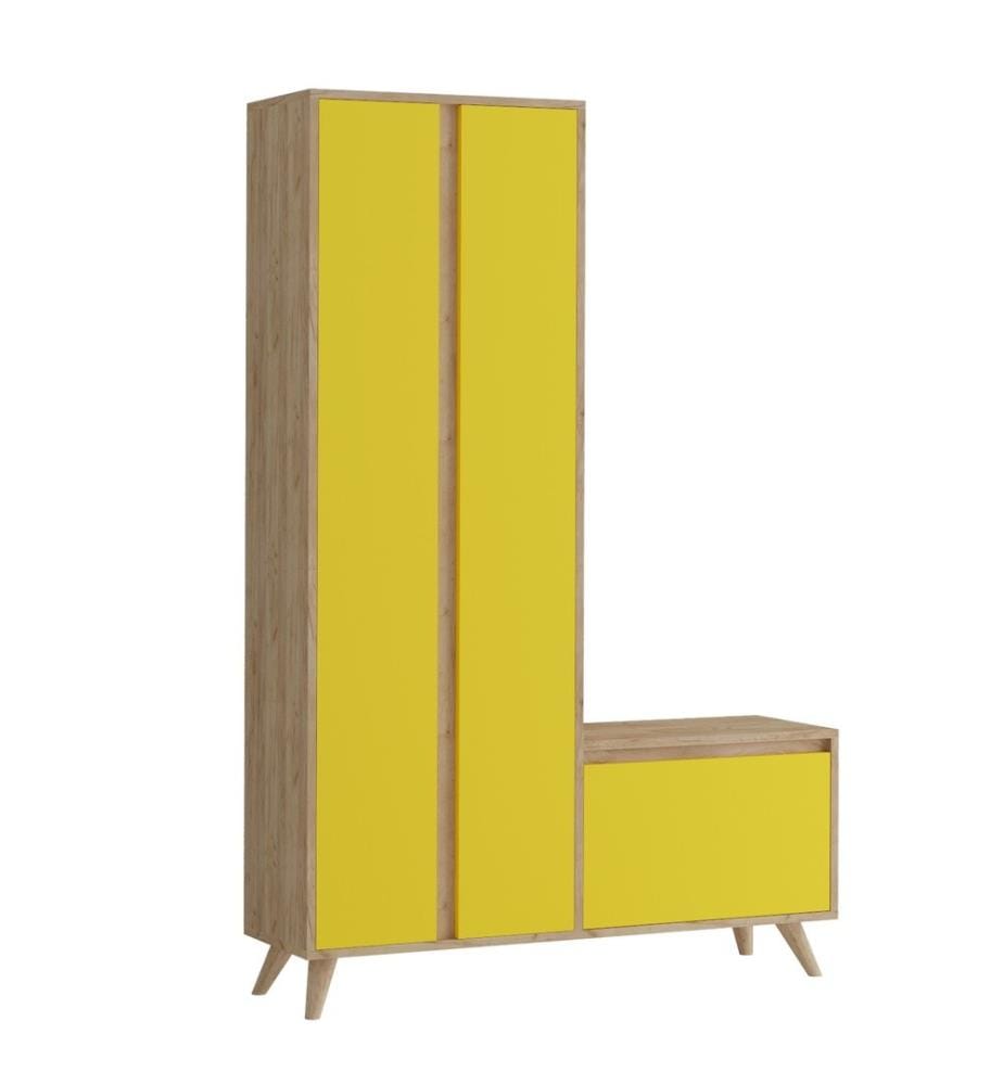 Hall Stand, Chêne, Jaune, Panneau de particules mélaminé