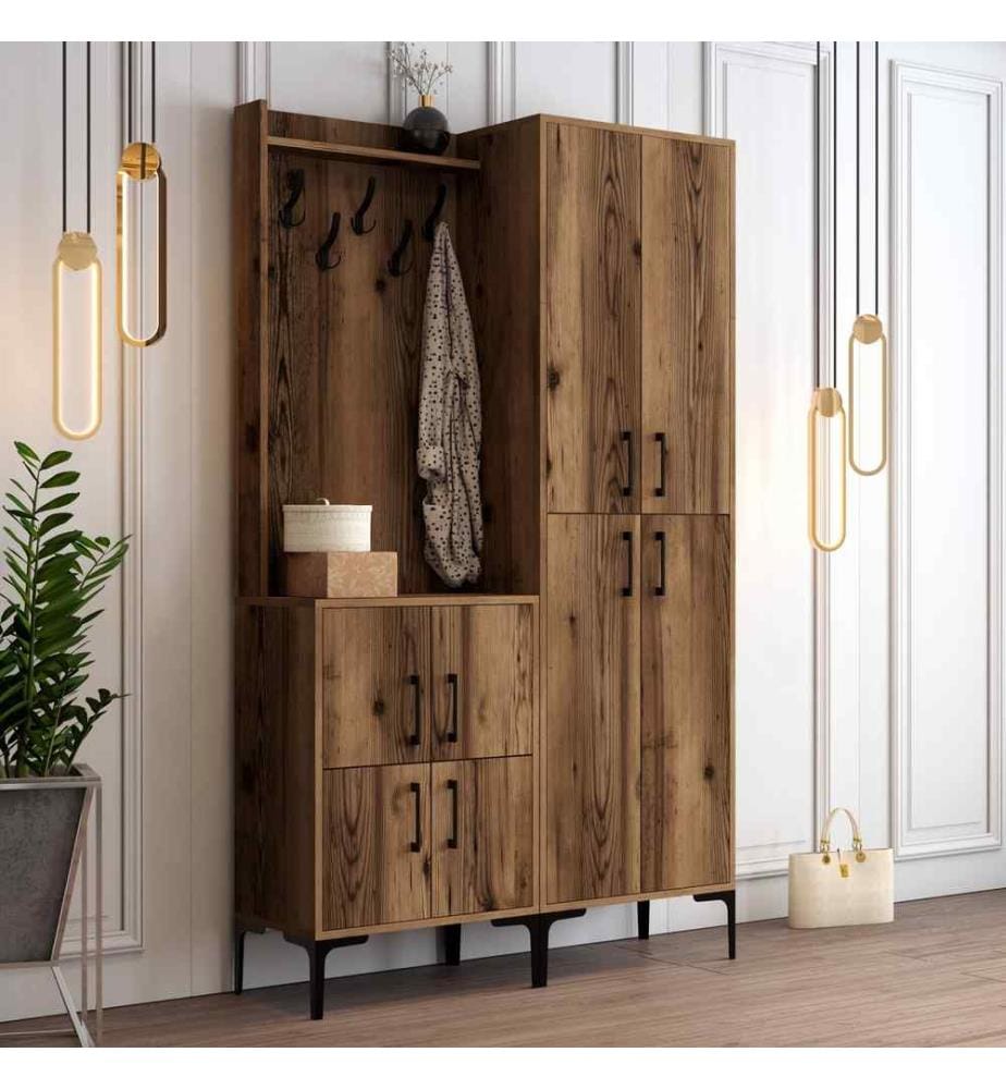 Hall Stand, Noyer, Panneau de particules mélaminé