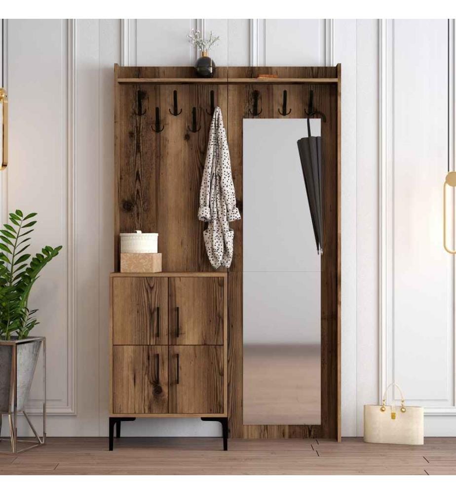 Hall Stand, Noyer, Panneau de particules mélaminé