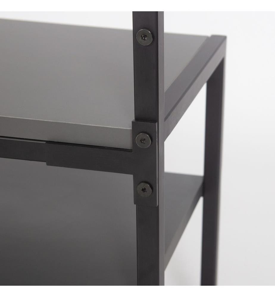 Hall Stand, Anthracite, Noir, Panneau de particules mélaminé, Cadre métallique