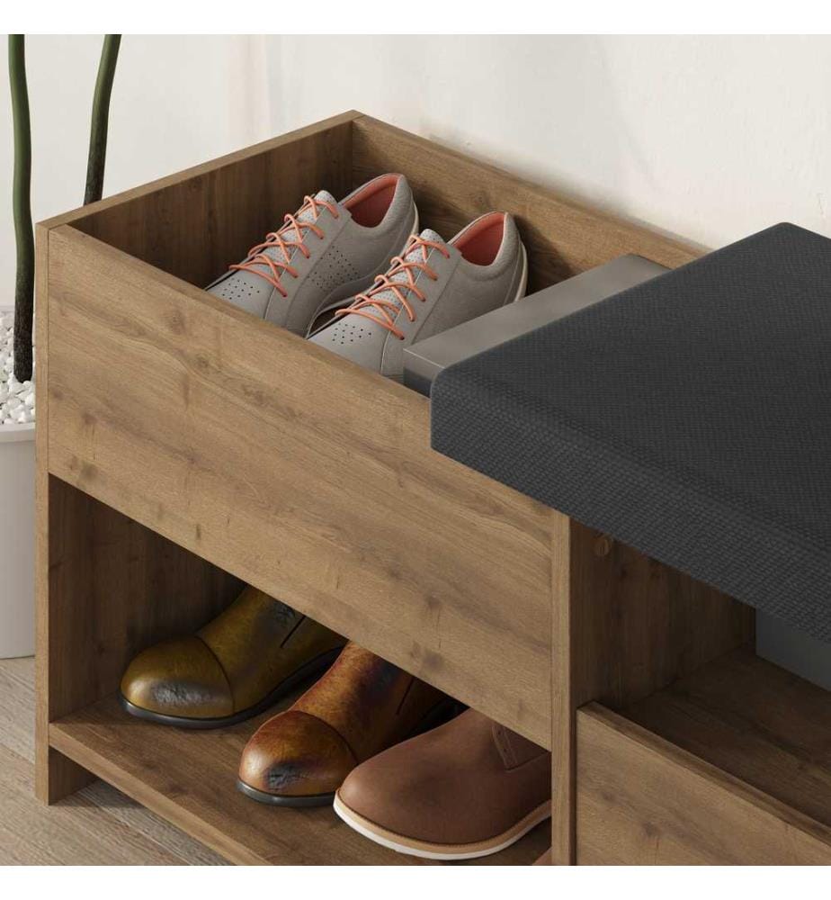 Schuhschrank, Hitit, melaminbeschichtete Spanplatte, Stoff: Polyester
