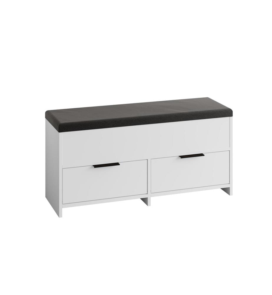 Meuble à chaussures, blanc, panneau de particules mélaminé, tissu : Polyester