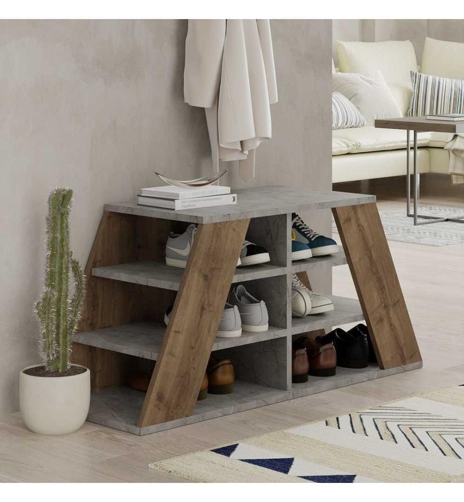 Meuble à chaussures, Hitit, Lagina, panneau de particules mélaminé, tissu : Polyester