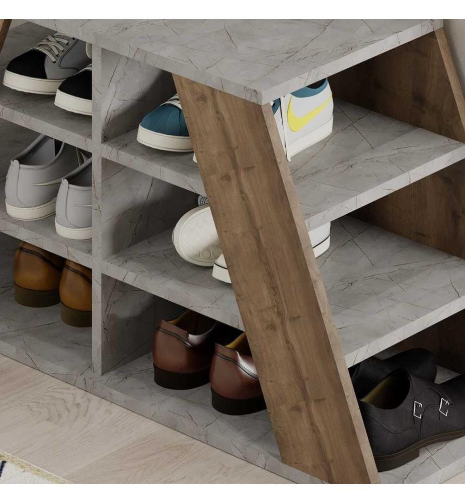 Meuble à chaussures, Hitit, Lagina, panneau de particules mélaminé, tissu : Polyester
