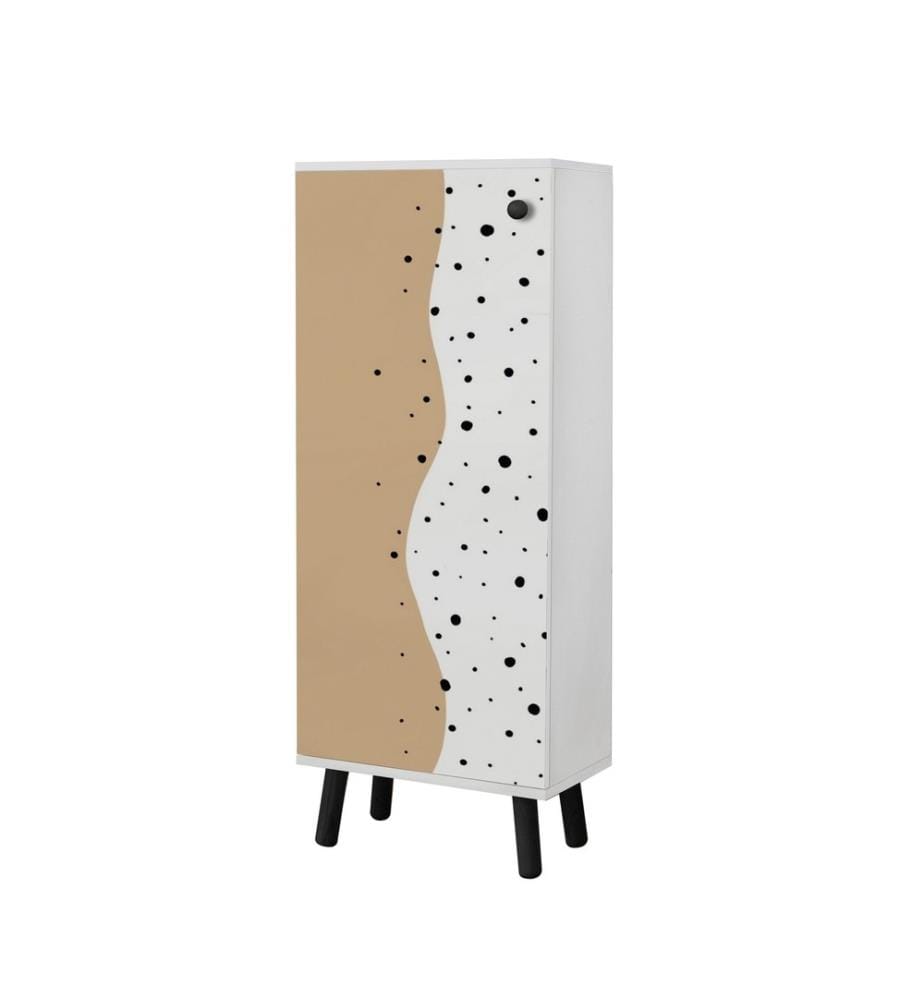 Scarpiera, bianco, nero, truciolato rivestito in melamina