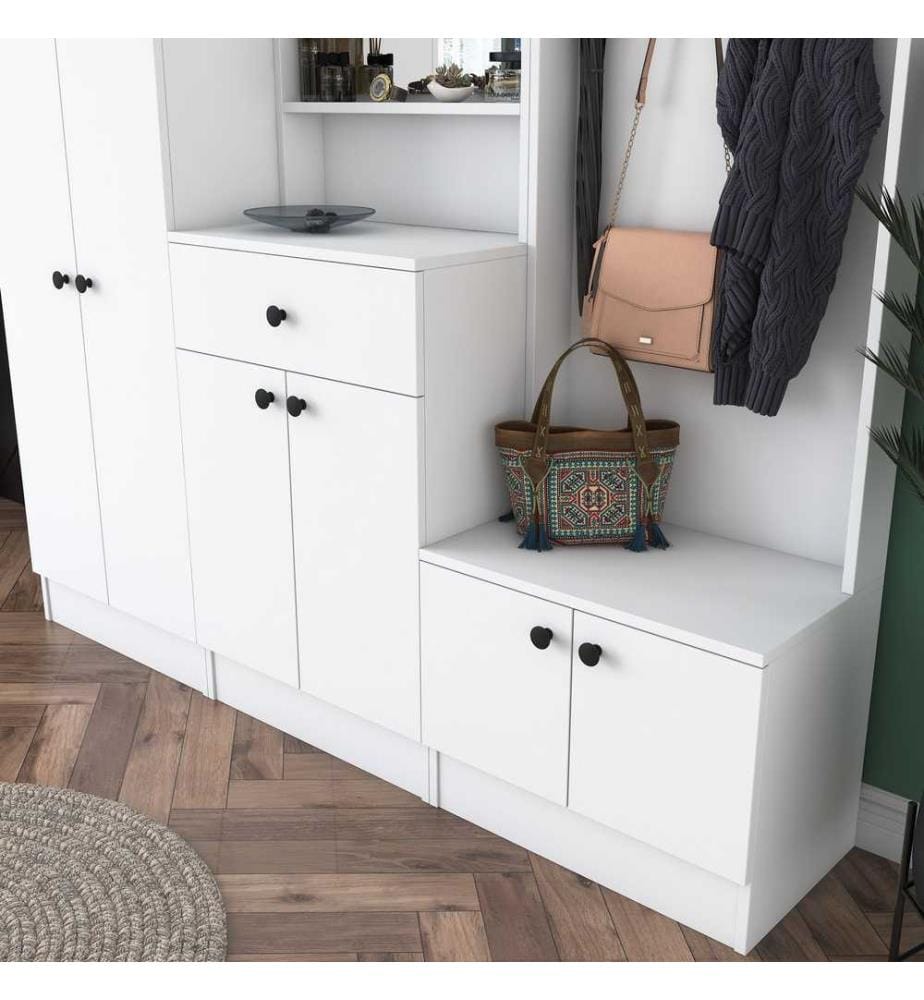 Hall Stand, blanc, panneau de particules mélaminé
