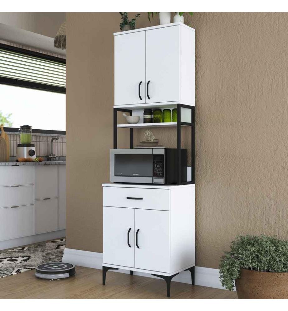 Armadio multiuso, bianco, truciolato di qualità E1 rivestito di melamina