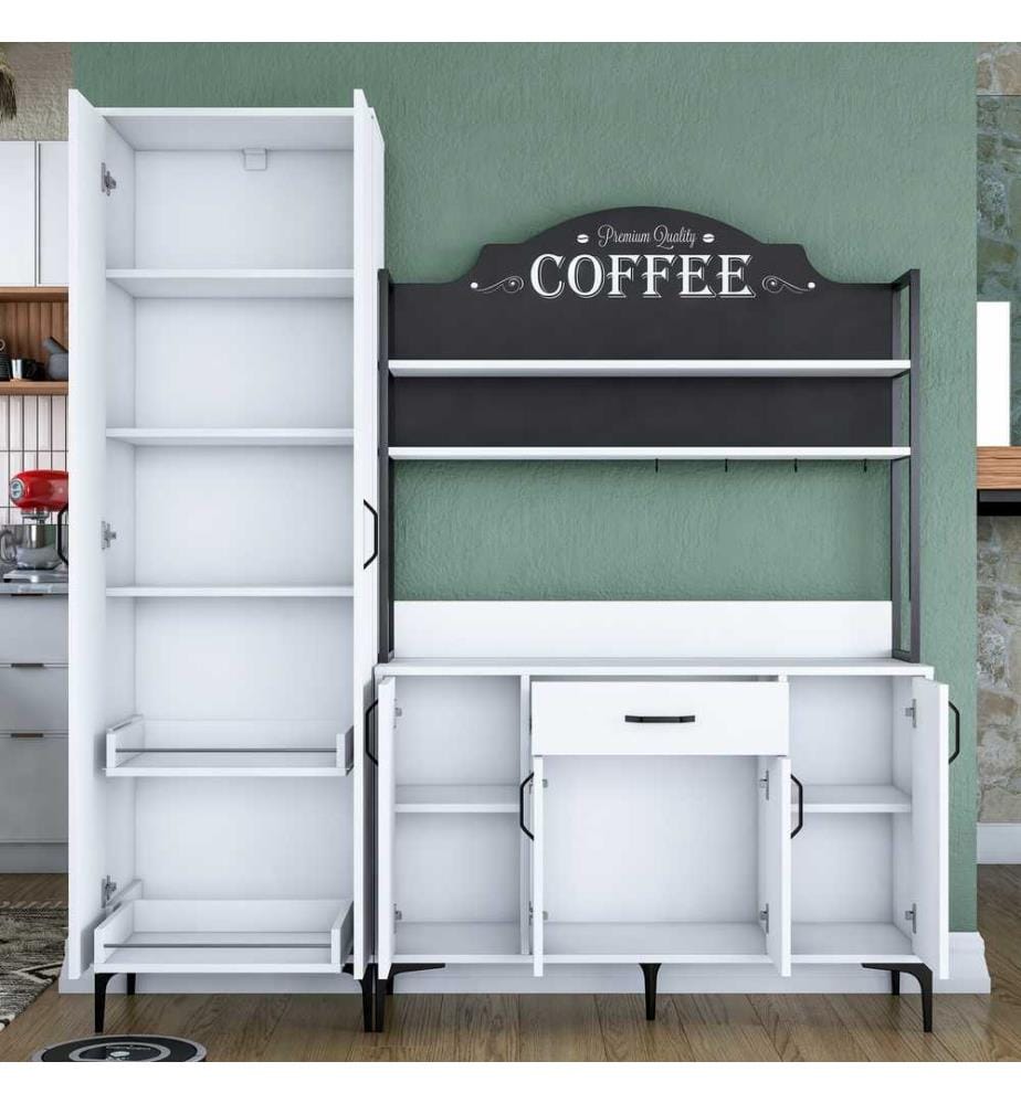Armoire multifonctions, blanc, panneau de particules mélaminé E1