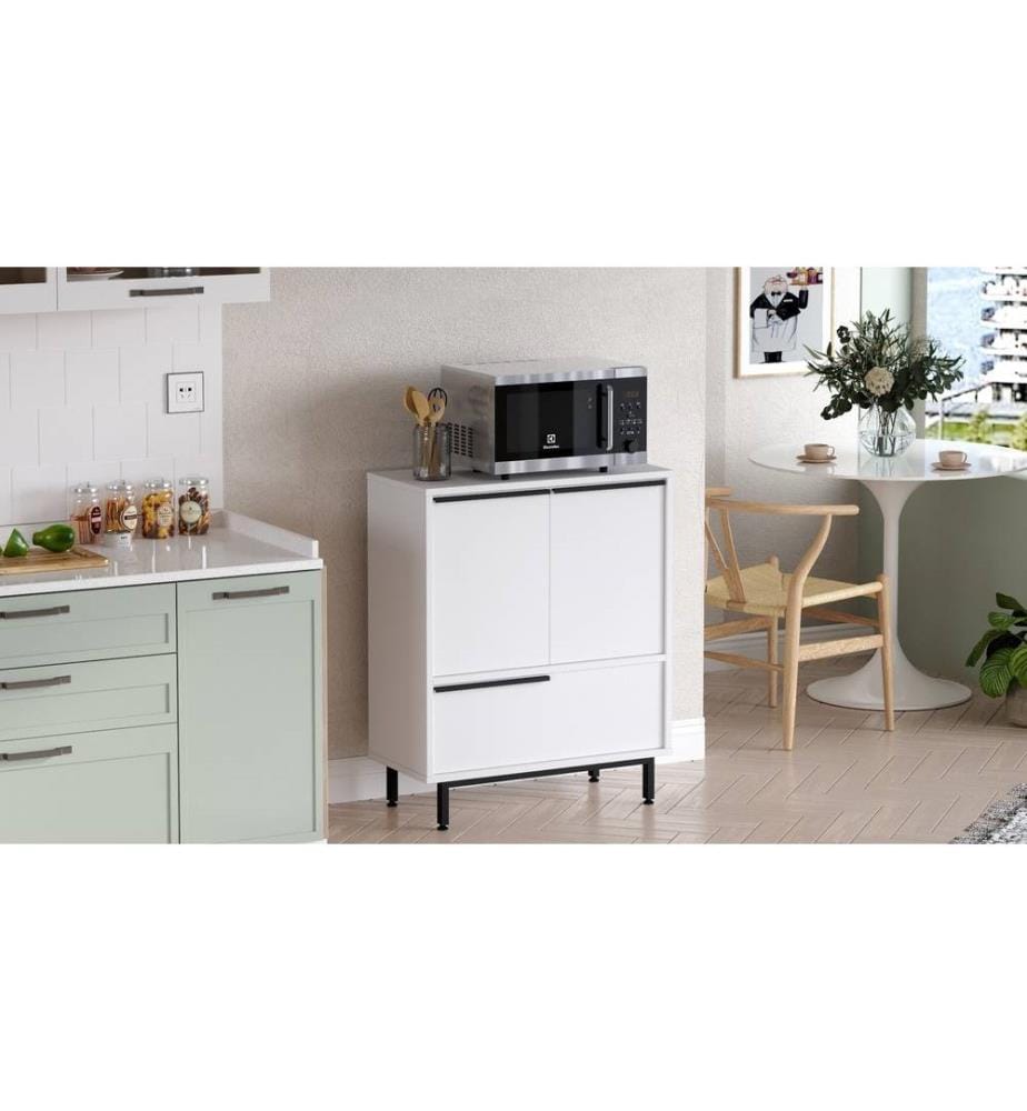 Meuble de cuisine, blanc, panneau de particules mélaminé