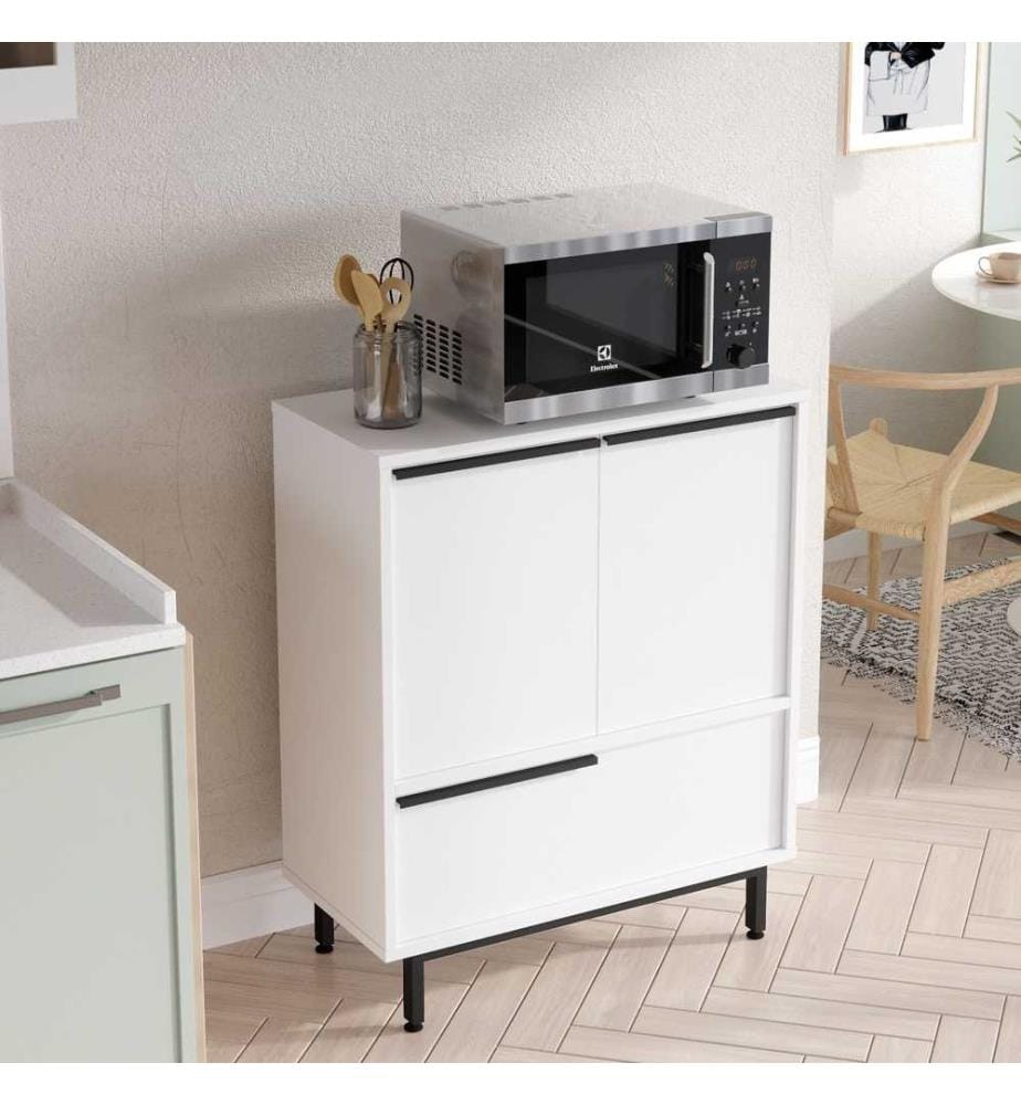 Meuble de cuisine, blanc, panneau de particules mélaminé