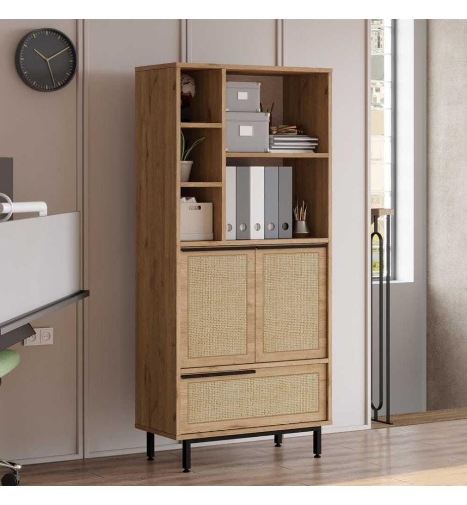 Mobile multiuso, noce, rovere, pannello truciolare rivestito in melamina