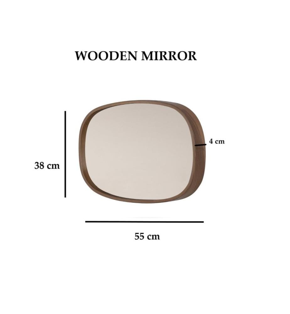 Specchio, noce, 100% legno massello di faggio