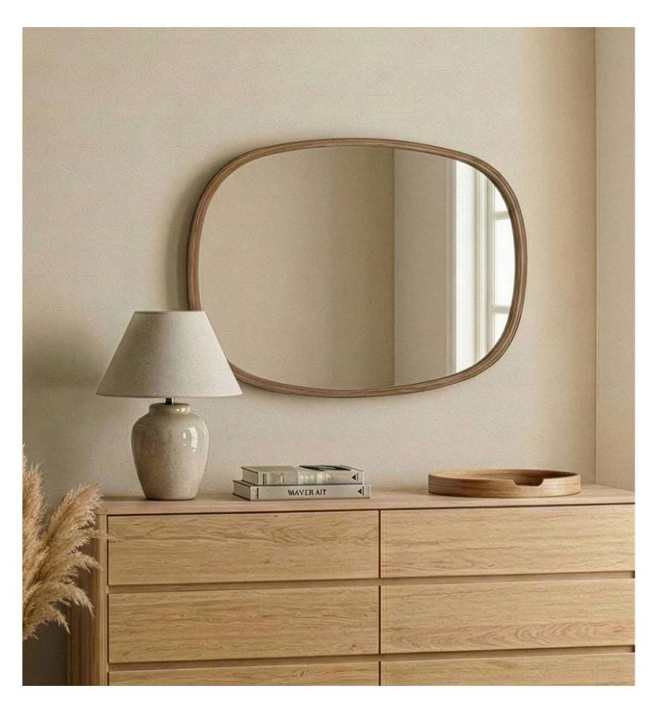 Specchio, noce, 100% legno massello di faggio