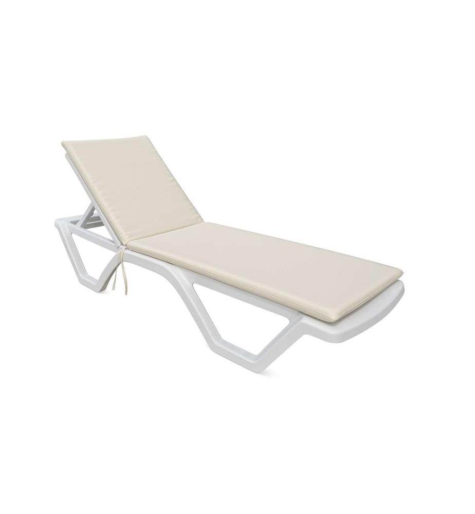 Coussin de chaise longue, blanc, 100% POLYESTER