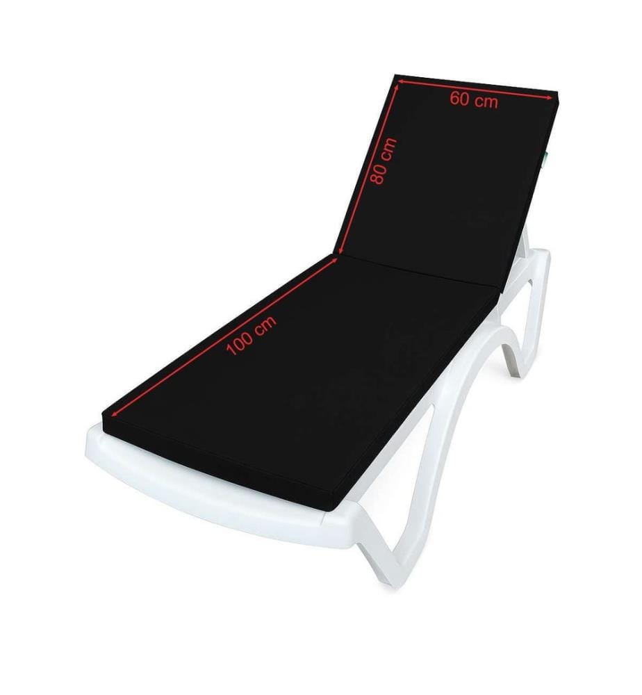 Coussin de chaise longue, noir, 100% POLYESTER