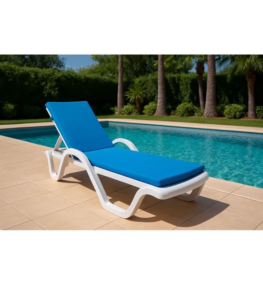 Coussin de bain de soleil, Turquoise, 100% POLYESTER