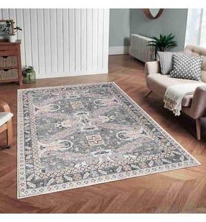 Teppich, Grau, 70% Baumwolle - 30% Chenille, 80 x 120 cm