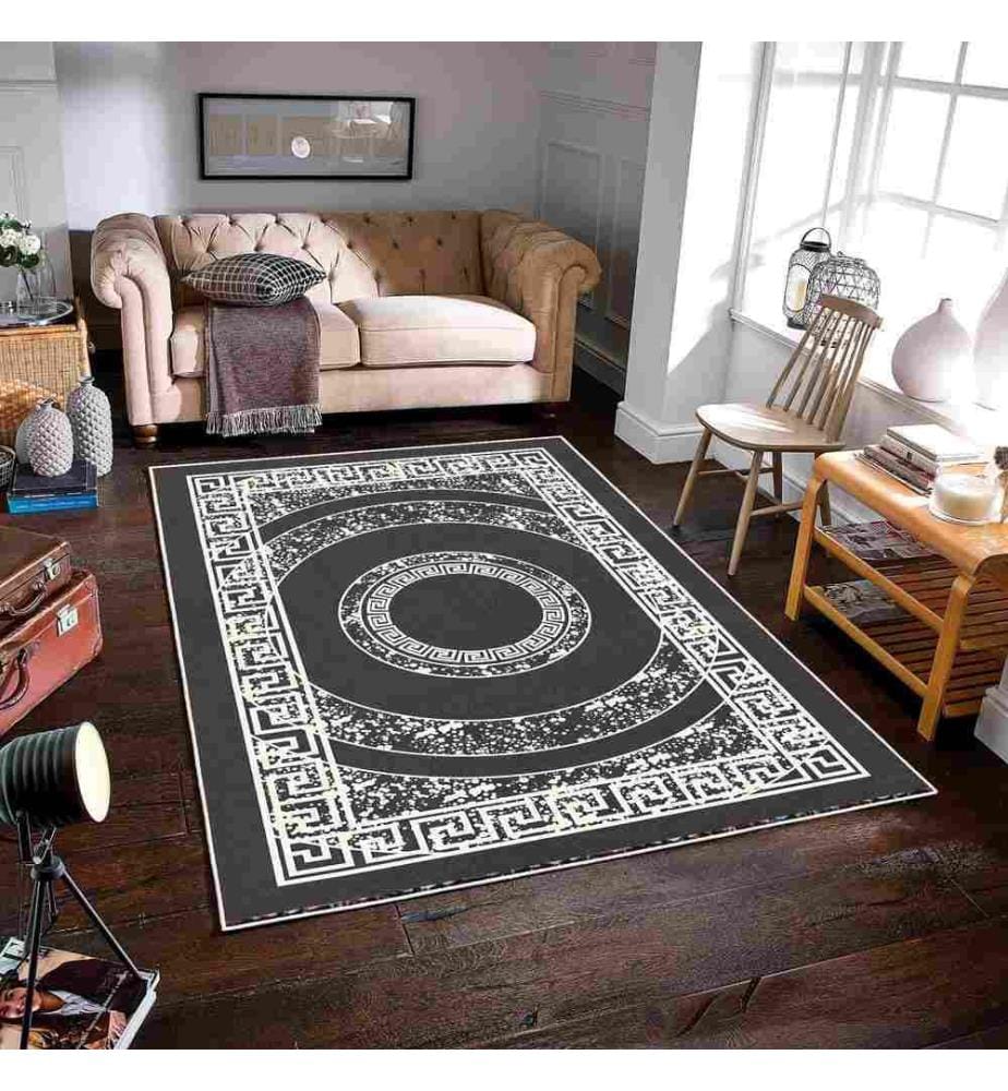 Tappeto, nero, 70% cotone - 30% ciniglia, 200 x 300 cm
