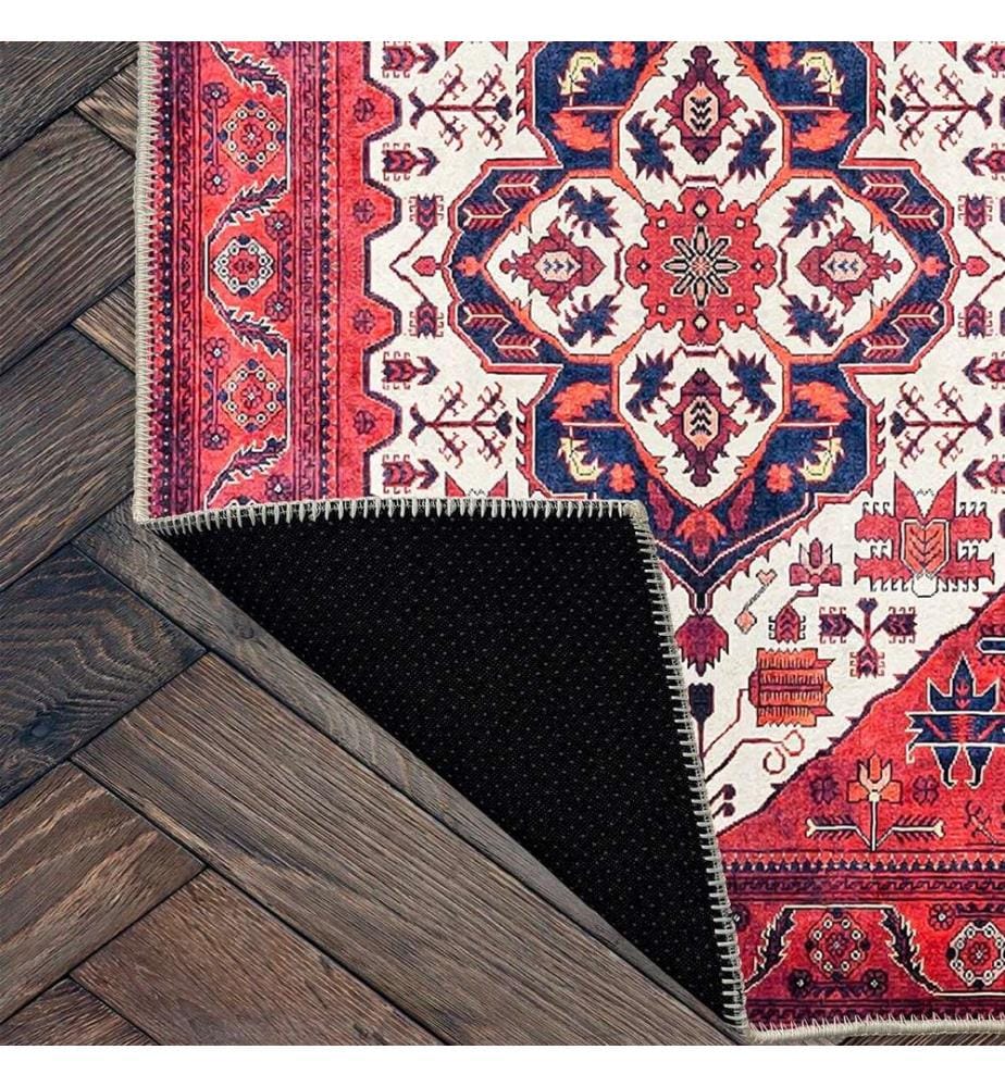 Tappeto, rosso chiaretto, 70% cotone - 30% ciniglia, 100 x 200 cm