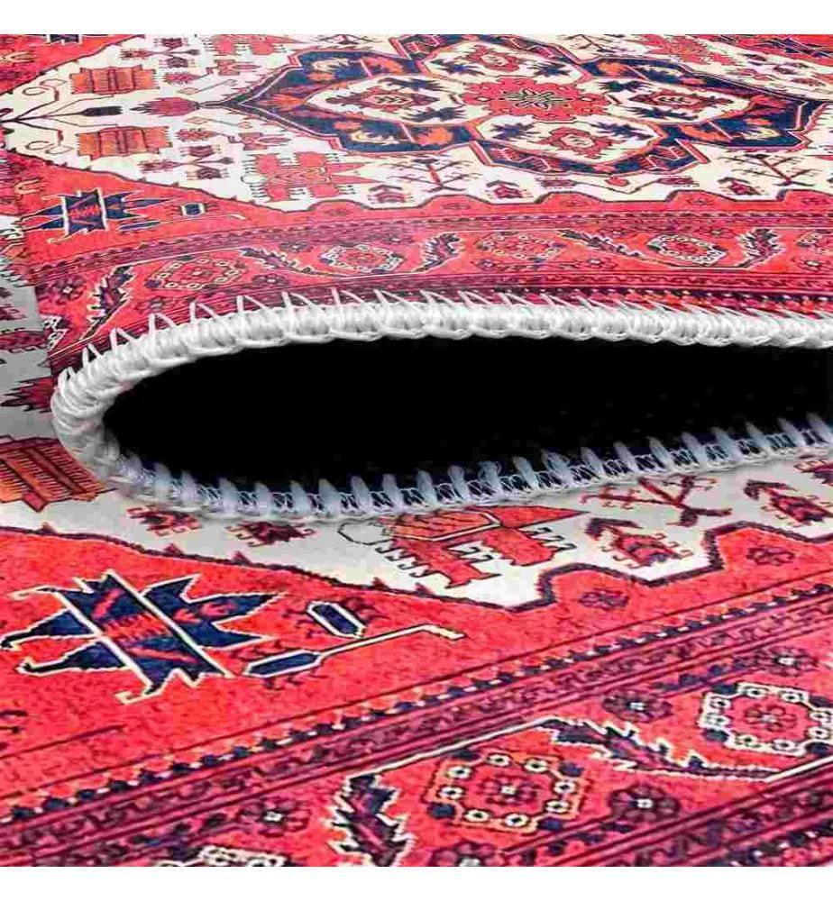 Tappeto, rosso chiaretto, 70% cotone - 30% ciniglia, 120 x 180 cm