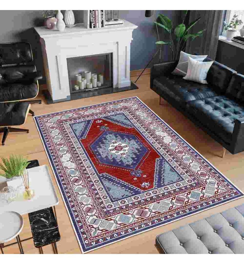 Tappeto, rosso chiaretto, 70% cotone - 30% ciniglia, 80 x 200 cm