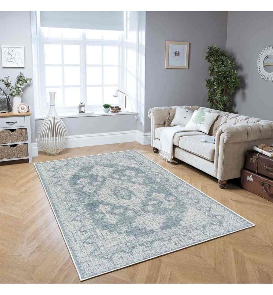 Tappeto, Blu, 70% cotone - 30% ciniglia, 80 x 300 cm