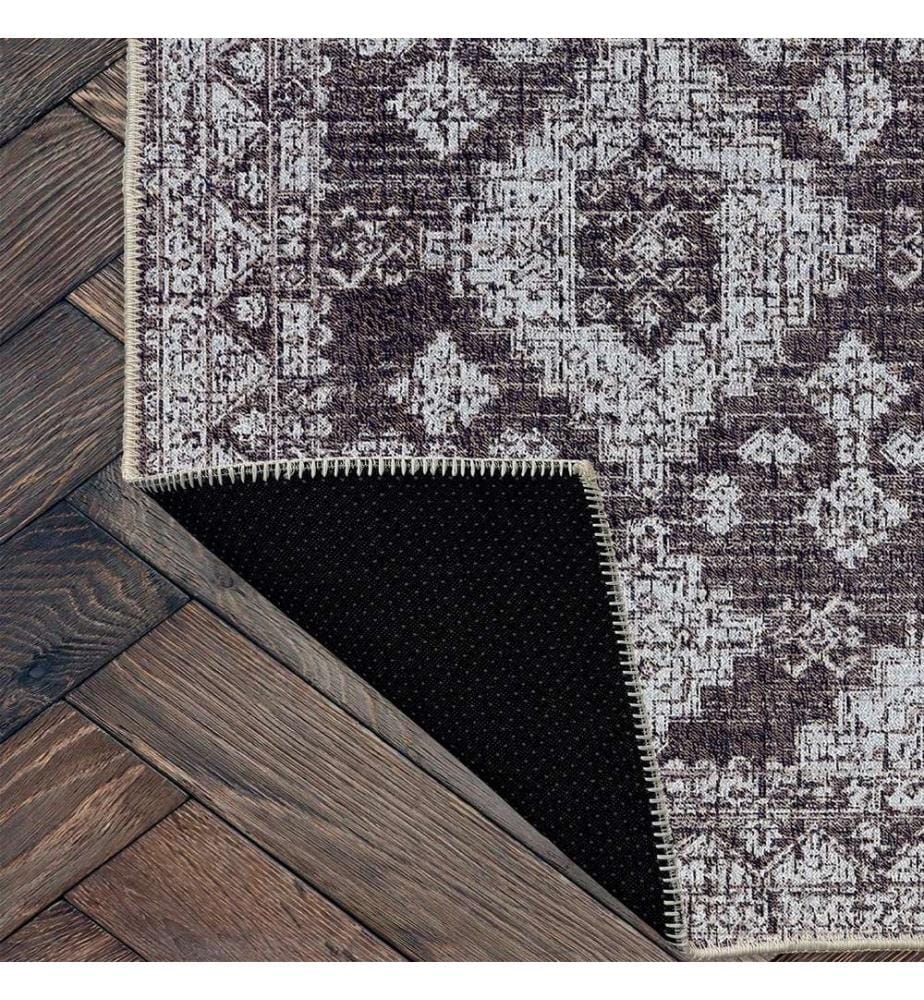 Tappeto, nero, 70% cotone - 30% ciniglia, 80 x 300 cm