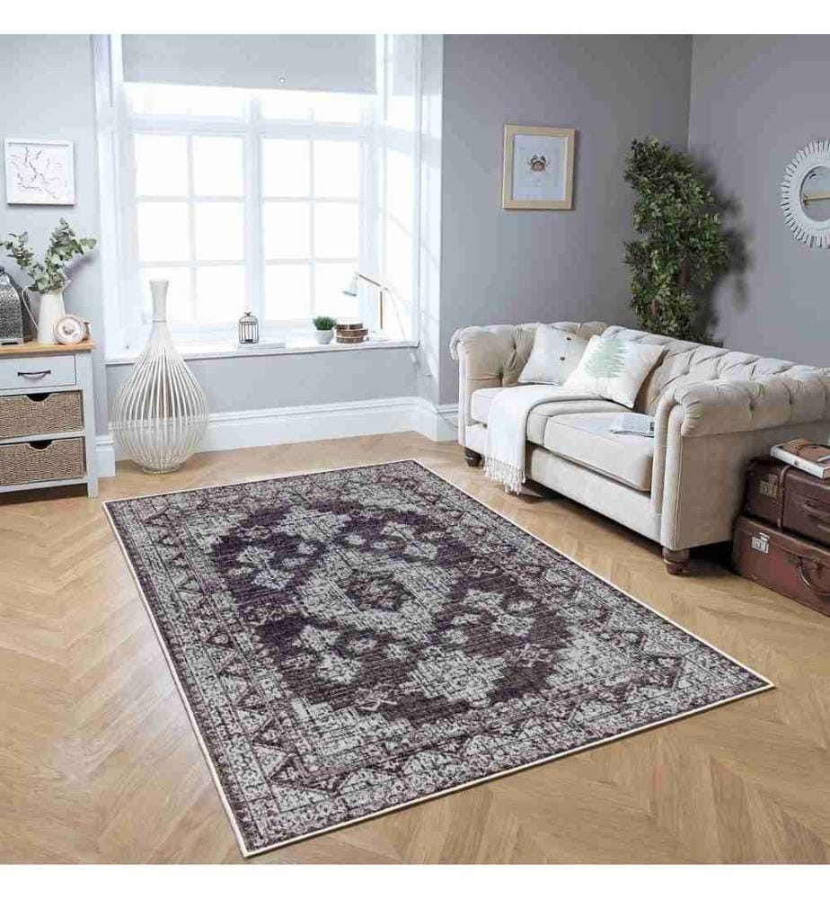 Tappeto, nero, 70% cotone - 30% ciniglia, 200 x 300 cm