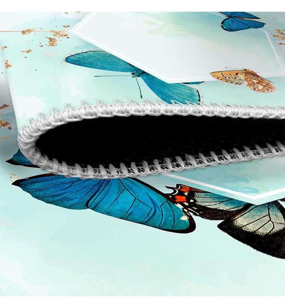 Tappeto, Blu, 70% cotone - 30% ciniglia, 100 x 200 cm