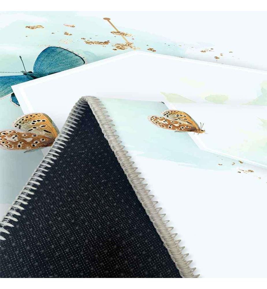 Tappeto, Blu, 70% cotone - 30% ciniglia, 100 x 300 cm