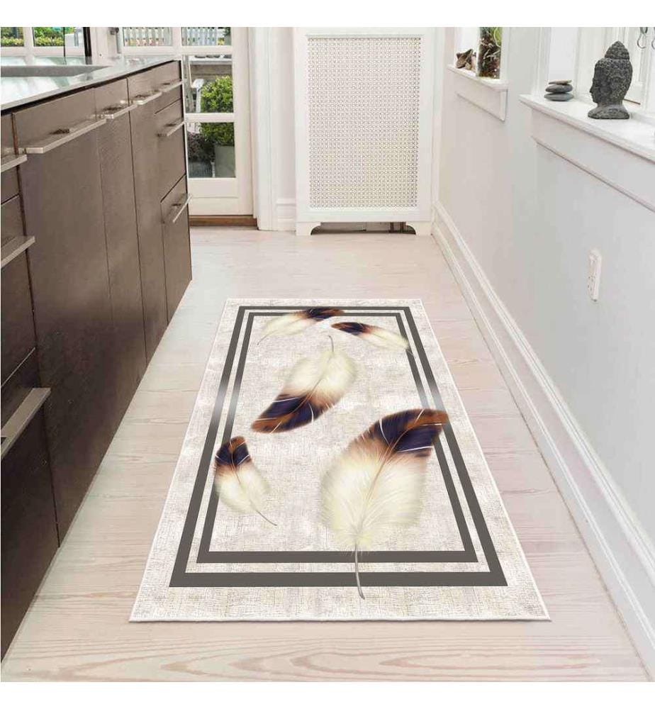 Tappeto, Crema, 70% cotone - 30% ciniglia, 100 x 300 cm