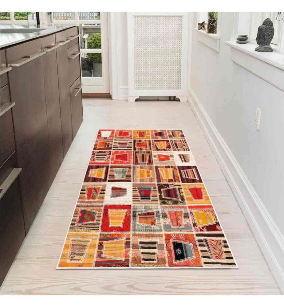 Tappeto, Arancione, 70% cotone - 30% ciniglia, 100 x 300 cm