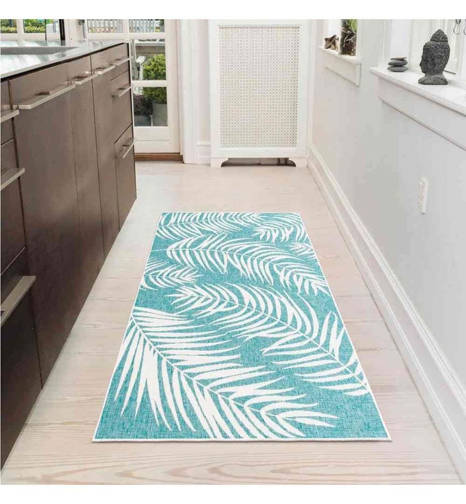 Tappeto, Blu, 70% cotone - 30% ciniglia, 80 x 120 cm