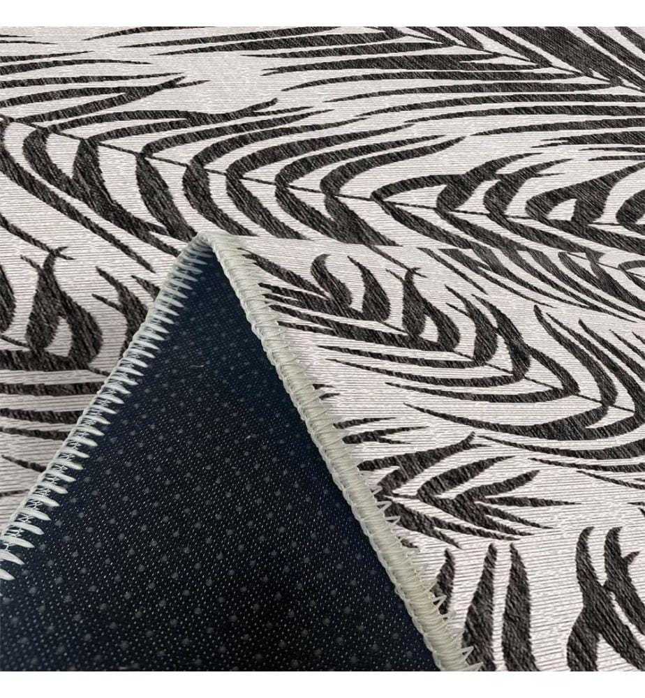 Tappeto, Crema, Nero, 70% Cotone - 30% Ciniglia, 100 x 150 cm