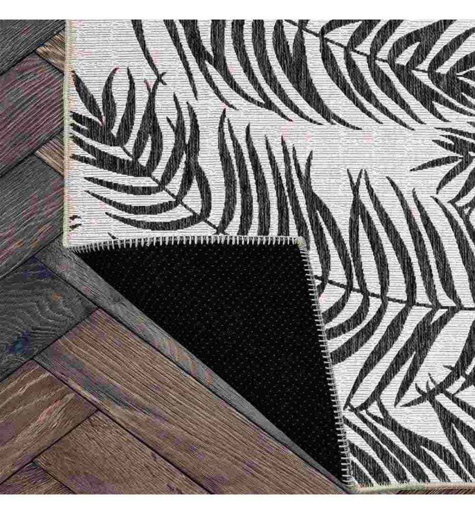 Tappeto, Crema, Nero, 70% Cotone - 30% Ciniglia, 100 x 150 cm