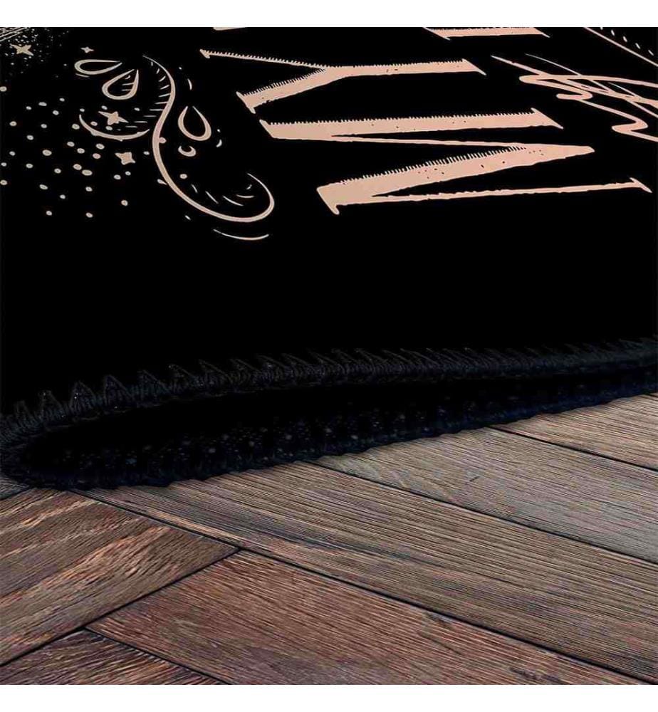 Tappeto, nero, 70% cotone - 30% ciniglia, 180 x 280 cm