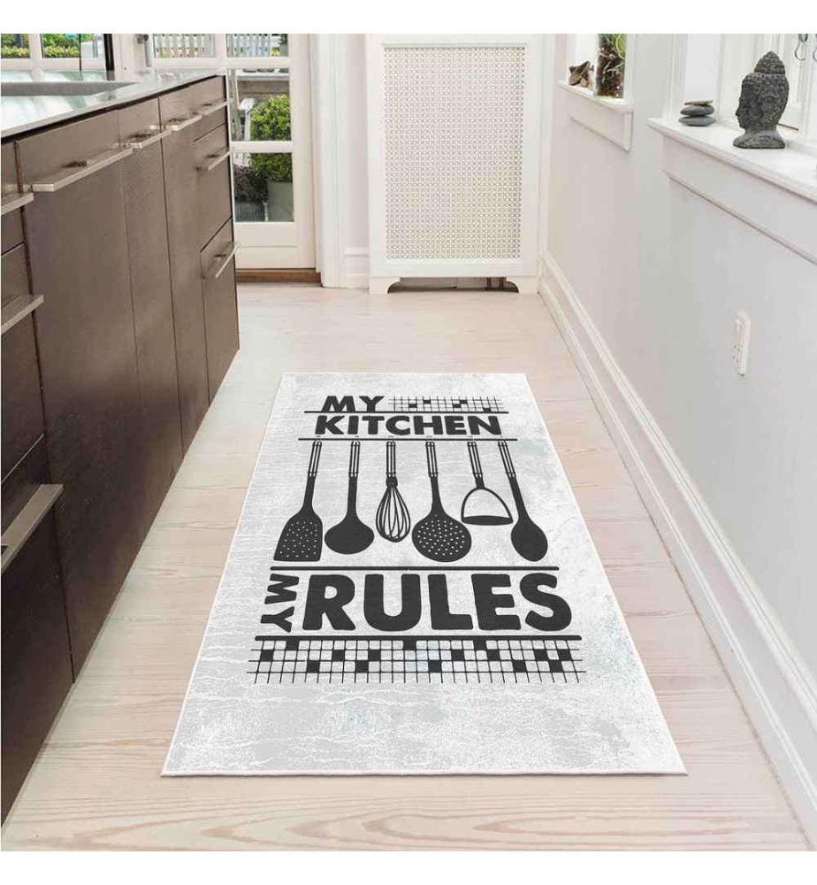 Carpet, Grey, 70% Cotton - 30% Chenille, 80 x 150 cm