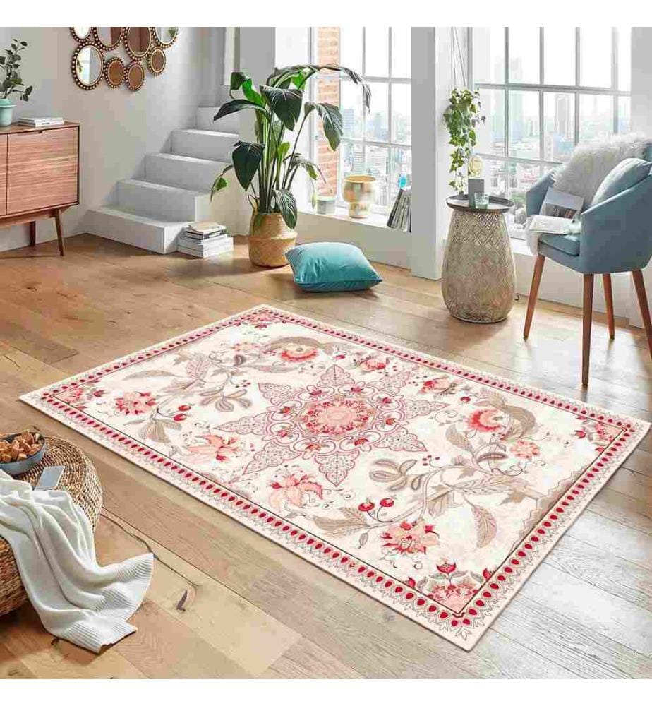 Tappeto, rosso, 70% cotone - 30% ciniglia, 160 x 230 cm