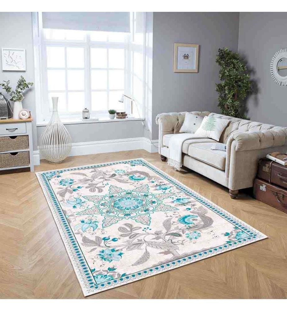 Tappeto, Blu, 70% cotone - 30% ciniglia, 200 x 300 cm