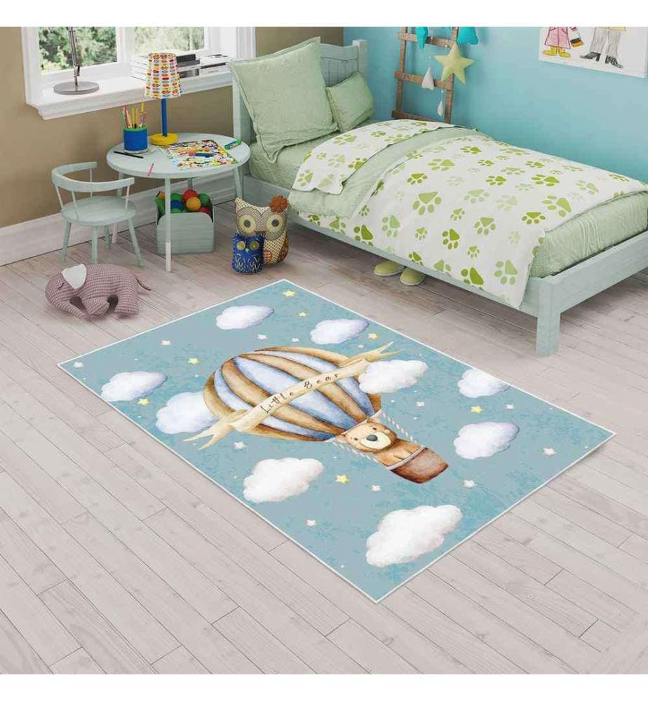Tappeto, Blu, 70% cotone - 30% ciniglia, 80 x 300 cm
