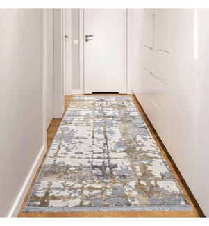 Tapis de hall, Gris, Beige, Crème, 60% Polypropylène - 40% Polyester, 80 x 150 cm